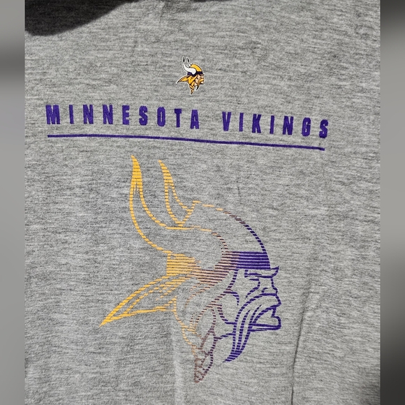 NFL Boys Minnesota Vikings Hoodie T-Shirt w/ Built-In Mask | Size L (14/16) - Picture 3 of 5